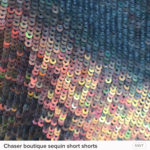 Chaser holographic sequin shorts. - Picture 3 of 4